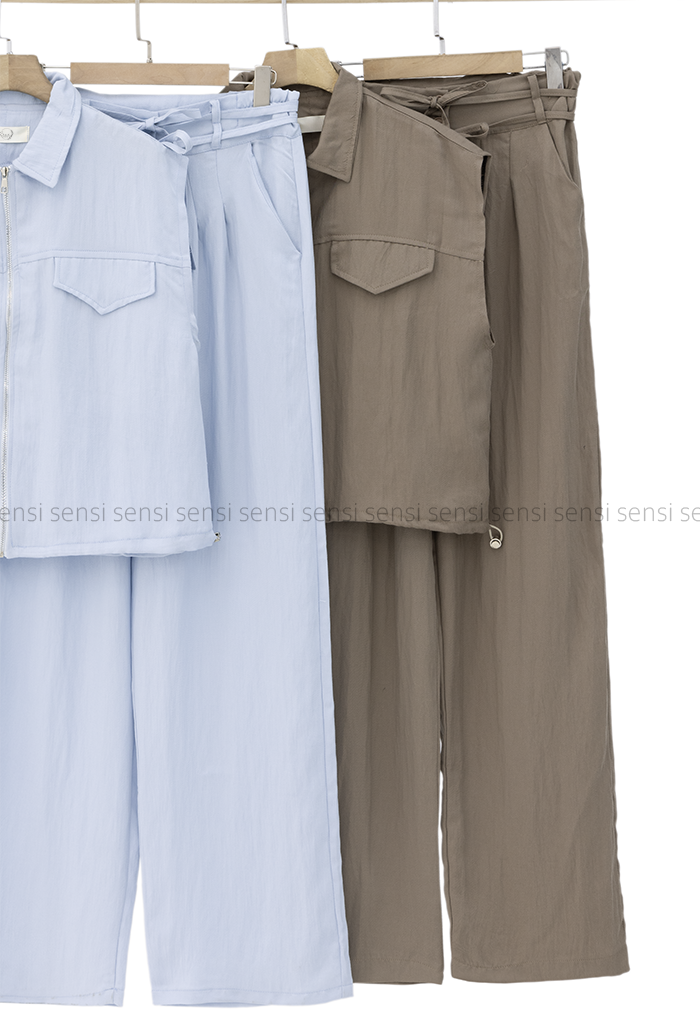 ست زنانه وست و شلوار کتان سیلک کد1006444